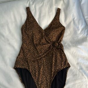 Tommy Bahama Pearl Clara wrap one piece in Cheeta
